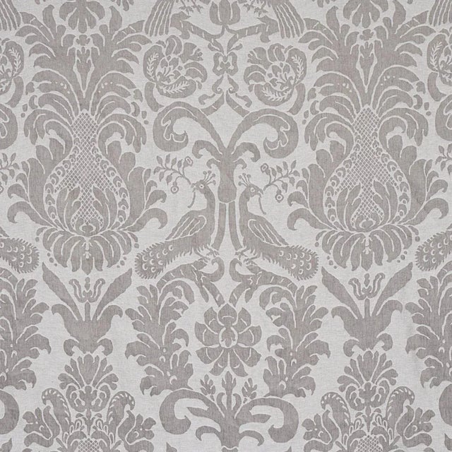 Schumacher Schumacher Anna Damask Fabric in Grey For Sale - Image 4 of 4