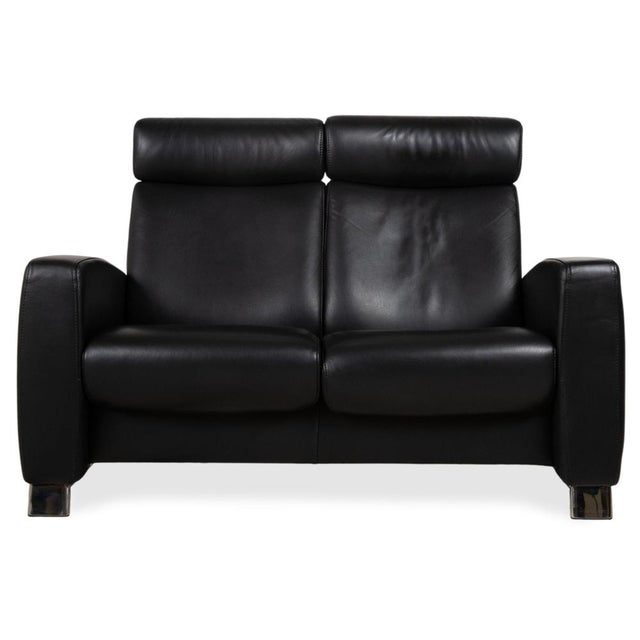 Arion Leather Two-Seater Black Manual Function Sofa from Stressless For Sale - Image 17 of 17