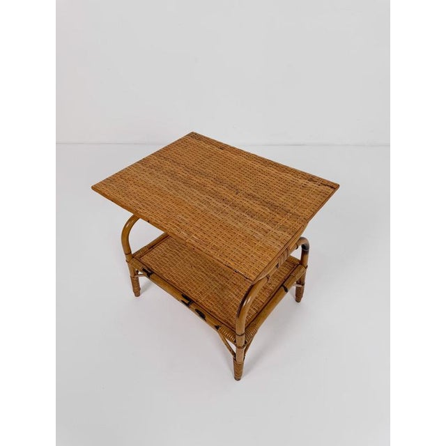 Mid-Century Art Deco Italian Bamboo and Rattan Wicker Coffee Table For Sale - Image 12 of 18
