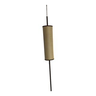 Vintage Mid Century Modern Tension Pole Floor Lamp With Large Drum Shade For Sale