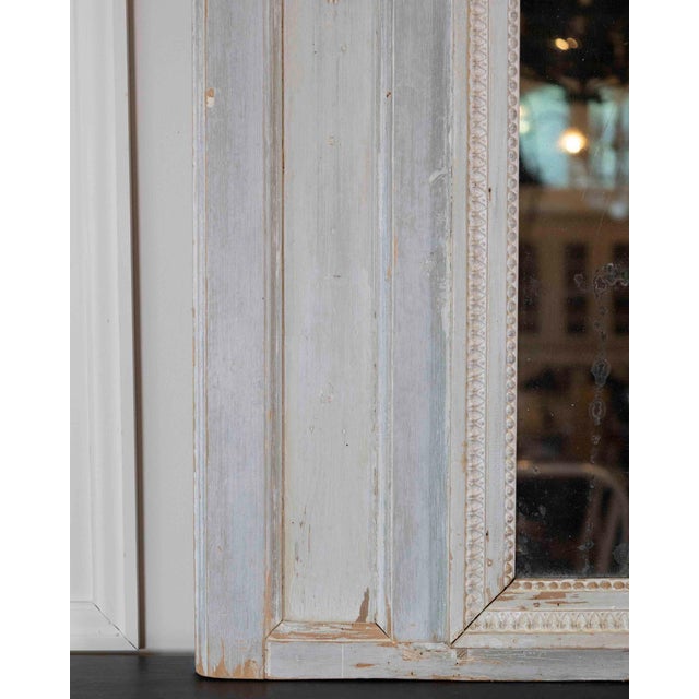 French French 18th Century Louis XVI Painted Trumeau Mirror For Sale - Image 3 of 10