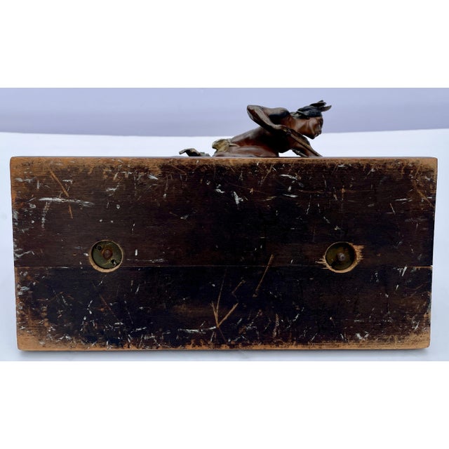 1900s “The Cheyenne” Austrian Cold Painted Bronze Sculpture by Carl Kaub For Sale - Image 9 of 12