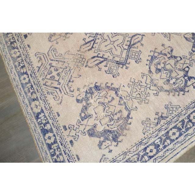 Antique Crab Oushak, 7'1'' X 9'7'' For Sale - Image 4 of 10