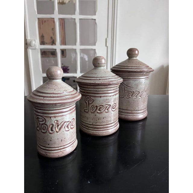 Vallauris Ceramic Pots with Lids, Set of 3 For Sale - Image 11 of 11
