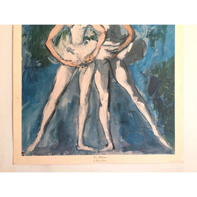 Mid-Century Modern Marcel Vertes Vintage 1957 " Two Ballerinas " LargeArt Lithograph Print For Sale - Image 3 of 13