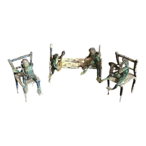 Frog Musicians, Cold Painted Bronze, Austrian, Late 19th Century - Set of 3