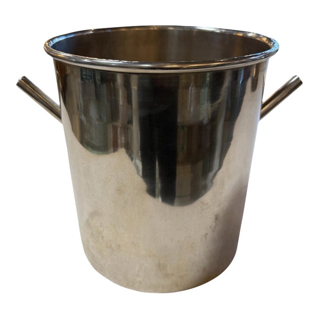 1970s Stainless Steel Ice Bucket With Side Handles For Sale