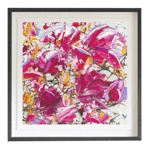 "Have Enough Courage to Start and Enough Heart to Finish" Contemporary Original Abstract Botanical Print by Alesandro Ljubicic, Framed