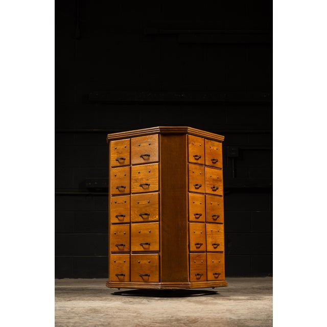 Early 20th Century Rotating Hardware Cabinet With Pull Drawers For Sale - Image 4 of 10