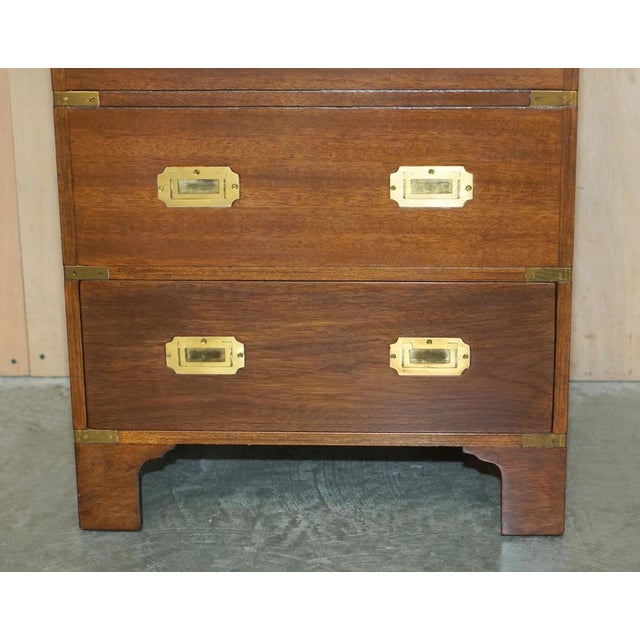 Gold Military Campaign Hardwood Drinks Cabinet, 1920s For Sale - Image 8 of 18