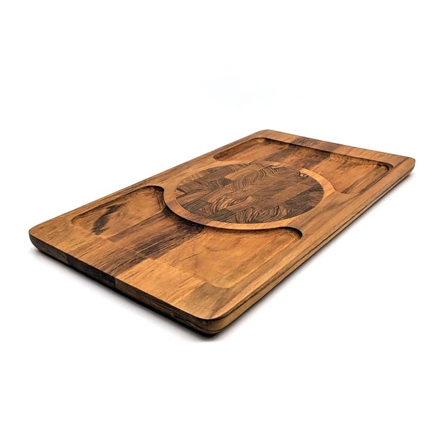 Wood 1970s Kalmar Teak Wood Cheese & Charcuterie Tray For Sale - Image 7 of 10