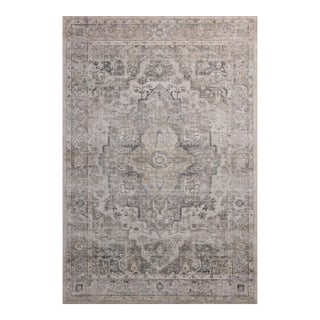 Amber Lewis x Loloi Josie Silver / Natural 2'-6" x 10'-0" Machine Washable Runner Rug For Sale