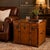 Animal Skin Handmade Leather Storage Trunk Side Table, Vintage English Belted Chest, Tan Leather Occasional Table, Brass Hardware Campaign Furniture For Sale - Image 7 of 8