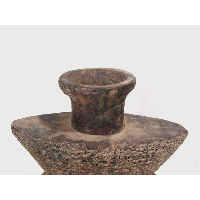 Brutalist Studio Pottery Vase – Hand-Built Stoneware, Volcanic Texture, Circa 1970s For Sale - Image 9 of 13