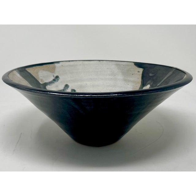 Contemporary Vintage Organic Modern Glazed Studio Pottery Bowl For Sale - Image 3 of 11