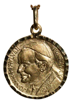 The Yaracal: 14K Yellow Gold Joannes Pavlvs II Pont. Max Pope John Paul II Pendant Medallion