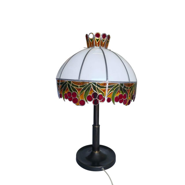Metal Handmade Tiffany-Style Table Lamp, 1965 For Sale - Image 7 of 12