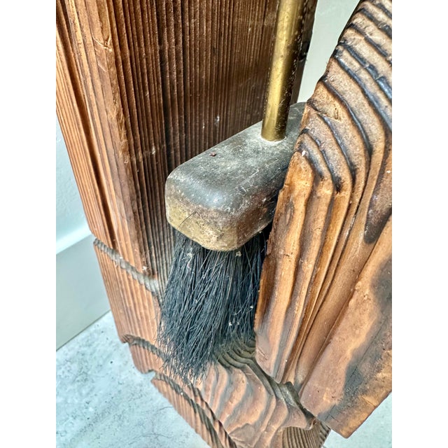 Vintage Mid Century Modern Tiki Witco Wood Fireplace Tool Set For Sale - Image 9 of 9