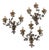 Vintage Italian Floral Wall Lamps in Iron and Porcelain, 1950s, Set of 3 For Sale