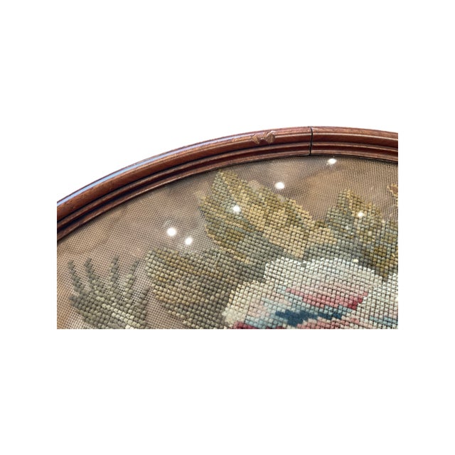 Late 19th Century Round Victorian Occasional Table With Floral Needlepoint Top For Sale - Image 5 of 7