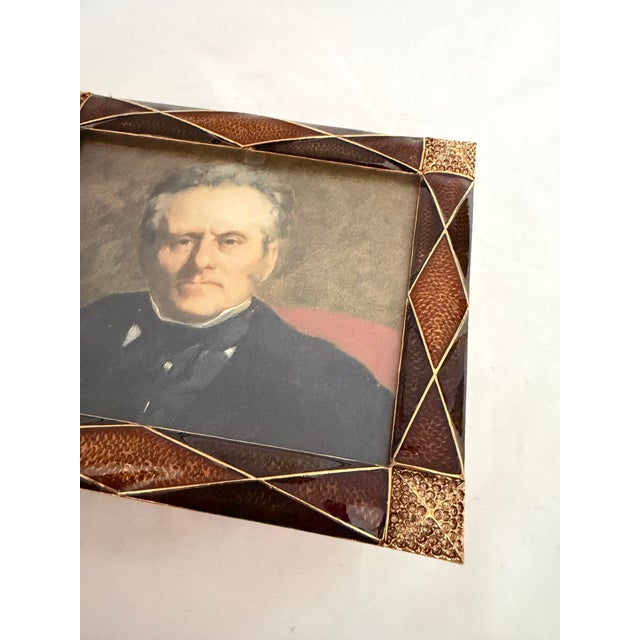 Crystal & Enamel Rust Colored Jay Strongwater Frame For Sale In Los Angeles - Image 6 of 10
