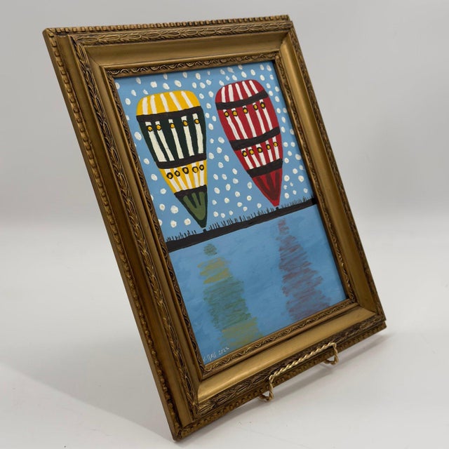 Original Hot Air Balloon Painting on Board For Sale - Image 4 of 11