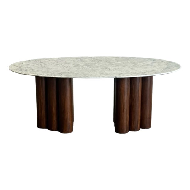 1980s Oval Dining Table With Sculptural Bases - 1 of 1 For Sale