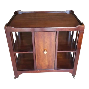 20th Century Mahogany Rolling Side Cabinet