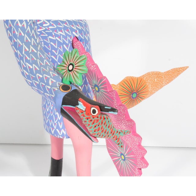 Oaxacan Alebrije Mexican Bird Wood Carving by Porfirio Sosa Gutierrez For Sale - Image 4 of 11