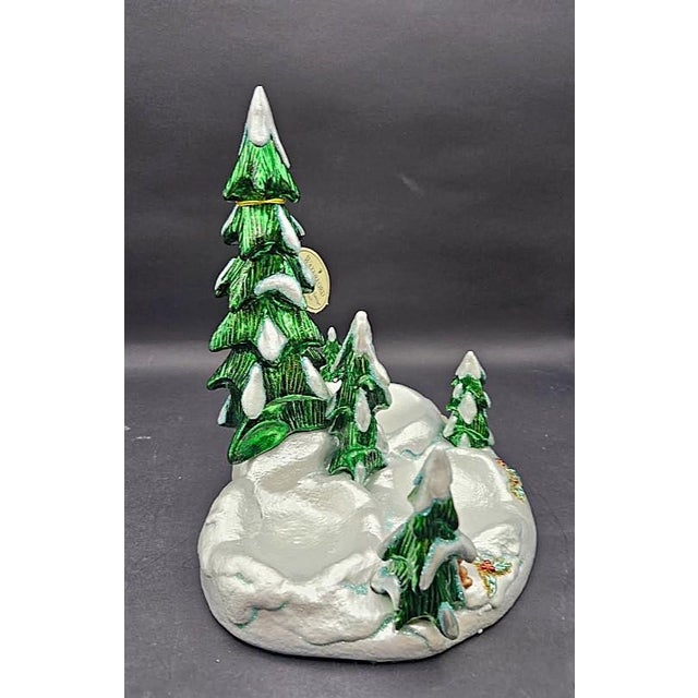Forest Green 1990s Waterford Christmas Tree Snowy Village Forest Display Winter Scene for Ornaments Table Centerpiece For Sale - Image 8 of 13