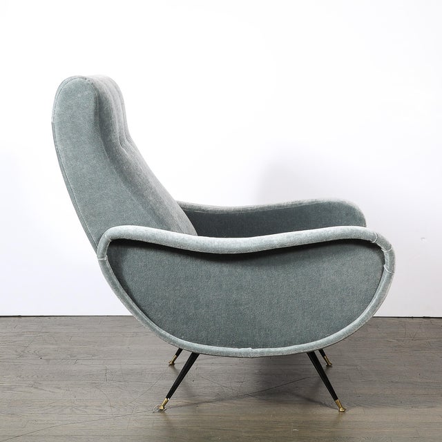 Mid-Century Modernist Lady Arm Chairs in Powder Blue Mohair by Marco Zanuso For Sale - Image 12 of 13