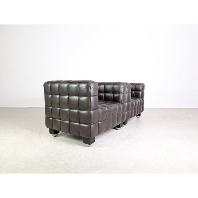 Wittmann Kubus Club Chair in Leather by Josef Hoffmann for Wittmann For Sale - Image 4 of 12