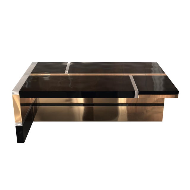 "Obbiettivo" Coffee Table with Stainless Steel and Bronze Bizimyer Furniture. Unmatched. Unrivalled. Designed by Hasan...
