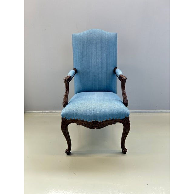 Louis XV Head Chair in Wood and Upholstery For Sale - Image 11 of 12