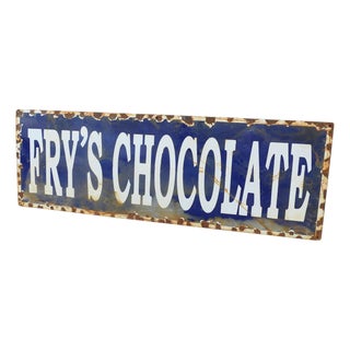 Chocolate Enamel Sign from Frys, 1960 For Sale