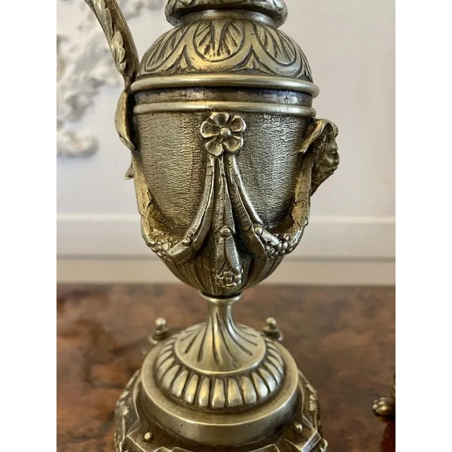 Mid 19th Century Victorian Ornate Brass Ewers, 1860s, Set of 2 For Sale - Image 5 of 9