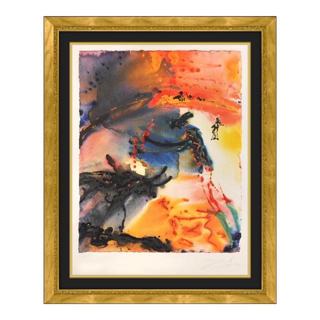 1968 Bullfight II Surrealism Orange Etching With Embossing Salvador Dalí For Sale