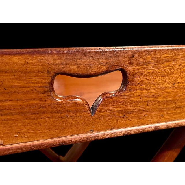 Antique Butler's Tray W Original Stand-18th Century Chestnut-Large-Bar-Serving For Sale - Image 10 of 12