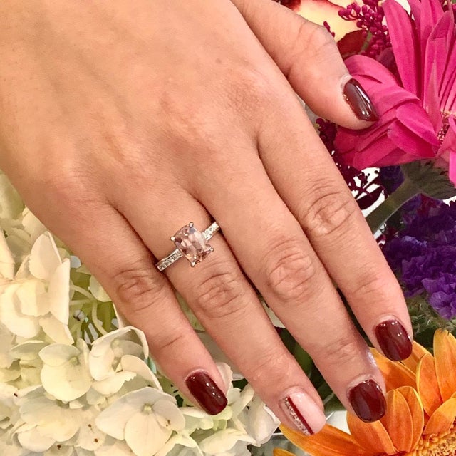 Diamond Zircon Ring 14k White Gold Large 4.45 TCW Women Certified, Size 6.5 For Sale - Image 9 of 9