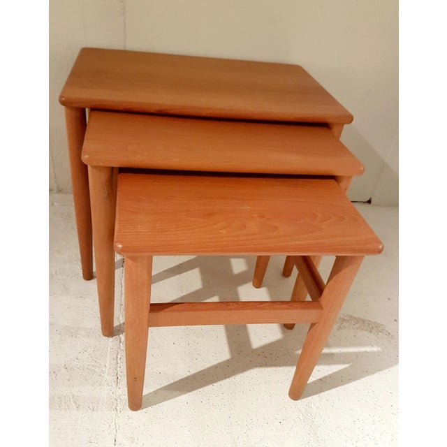 1970s Vintage Danish Teak Nesting Tables, 1970s, Set of 3 For Sale - Image 5 of 5