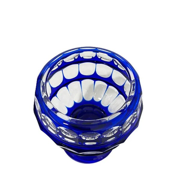 German Blue Bohemian Crystal Bowl with Silver Lid by Hermann Behrnd, Dresden For Sale - Image 4 of 7