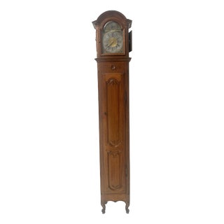 Louis XV Carved Oak Grandfather Clock, 18th Century For Sale