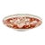 Large 10 inch Imari console bowl in iron red, sienna, peach and tan on a white background with gold accents. Marked “Gold...