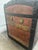Late 19th Century Antique Victorian Dome Top Embossed Immigrant Trunk Steamer Trunk For Sale - Image 5 of 18