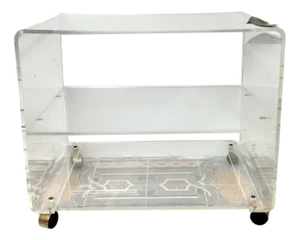 Vintage Space Age Acrylic Record Cart, 1960s
