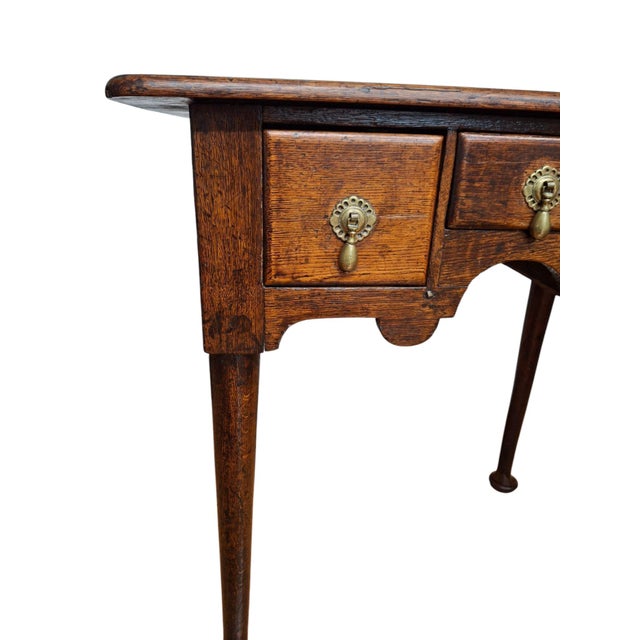 18th Century Queen Anne Oak Lowboy For Sale - Image 4 of 8