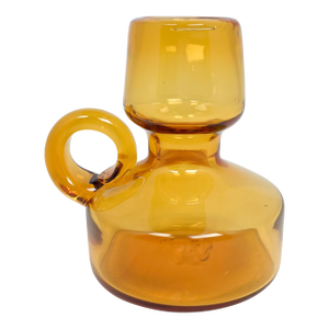 Vintage MCM Amber Coloured Small Art Glass Vase