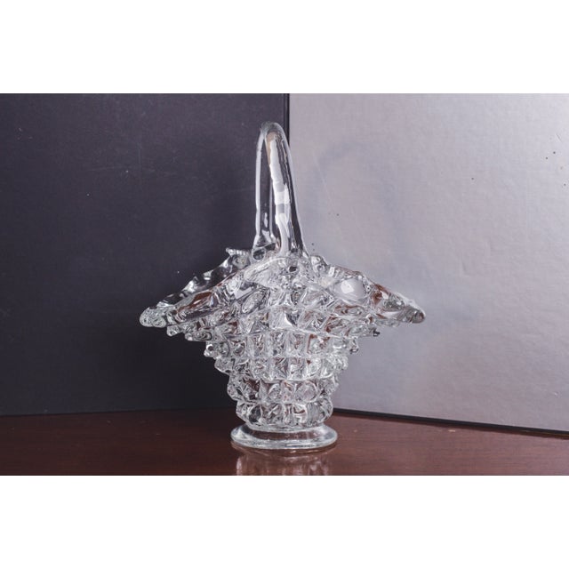 Ercole Barovier Rostrato Murano Italian Glass Basket Centerpiece Vase, 1940s For Sale - Image 13 of 13