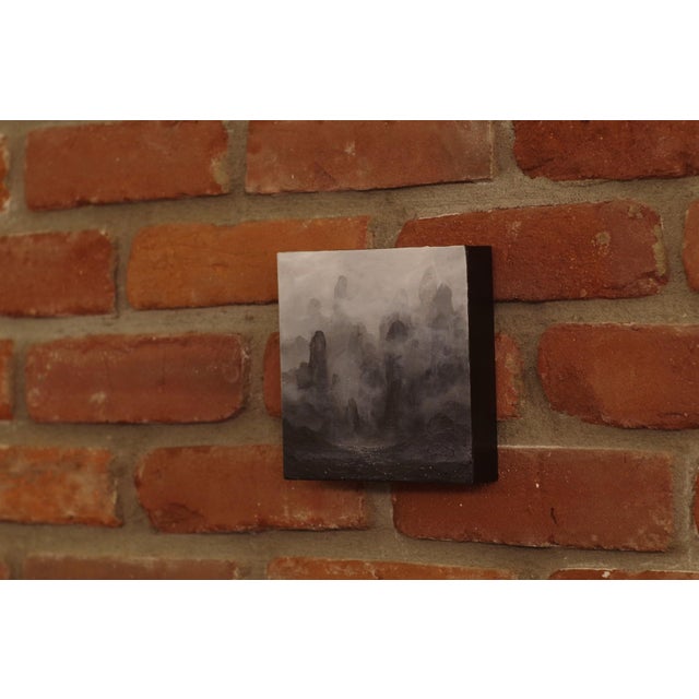 Abstract Eroded by Todd Carpenter | Acrylic on board abstract landscape with eroded formations For Sale - Image 3 of 3