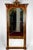 Antique Victorian walnut pier mirror with a detachable shaped marble shelf set on turned legs , mirror top with jenny lind...